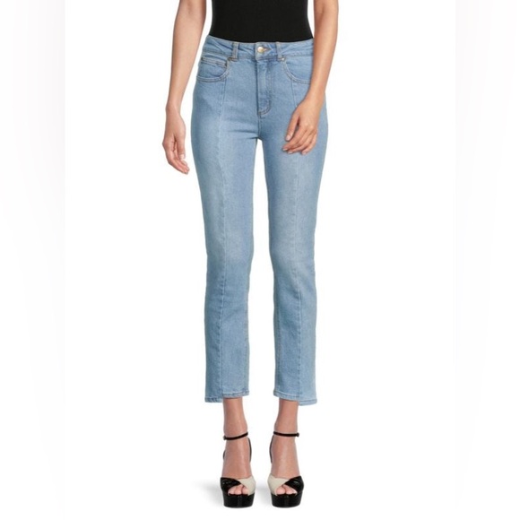 CAVALLI CLASS | Split Seam HR Cropped Jeans - Picture 1 of 14